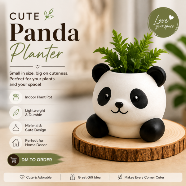 Cute Panda Planter (Minimalist Indoor Pot)